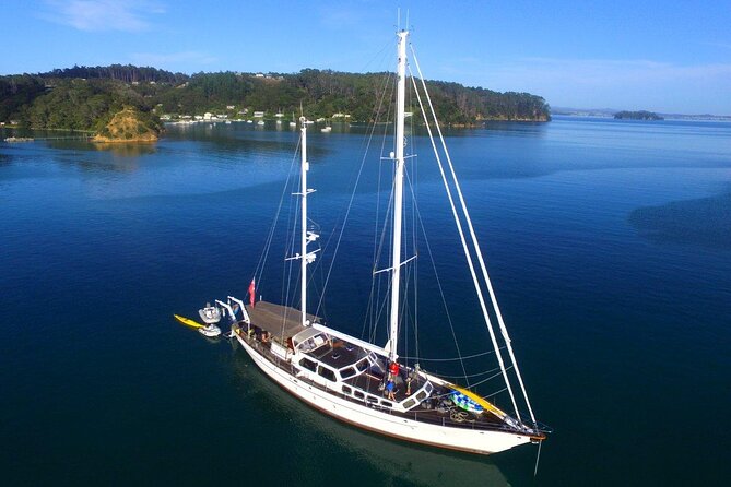 Yonder Star Sailing Yacht - Leaving Viaduct Harbour beneath the lifting bridge
